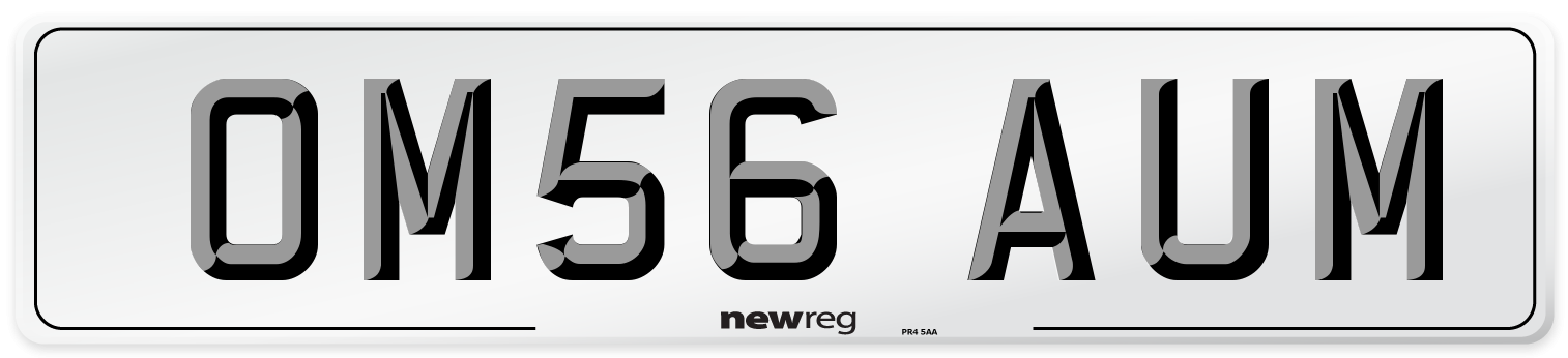 OM56 AUM Number Plate from New Reg